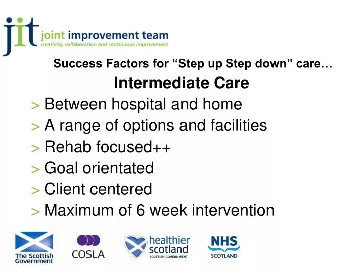 success factors for step up step down care