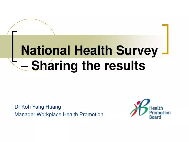 national health survey sharing the results