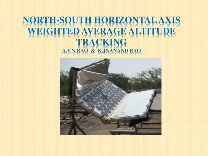 north south horizontal axis weighted average altitude tracking a v n rao k jnanand rao