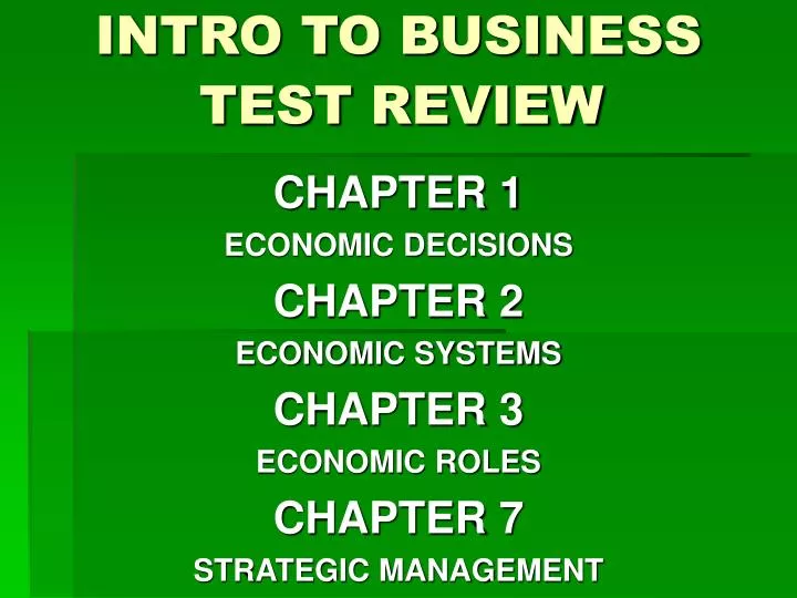 intro to business test review