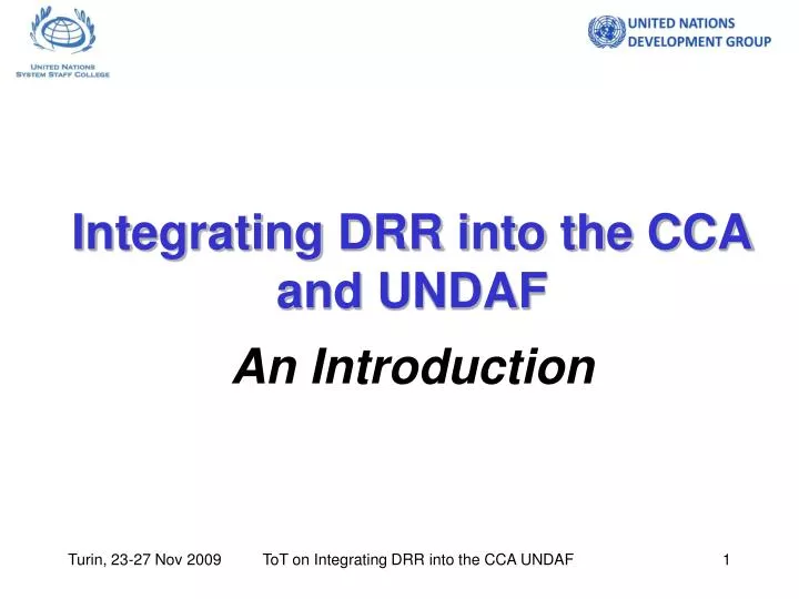 integrating drr into the cca and undaf an introduction