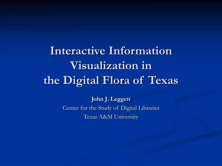 interactive information visualization in the digital flora of texas