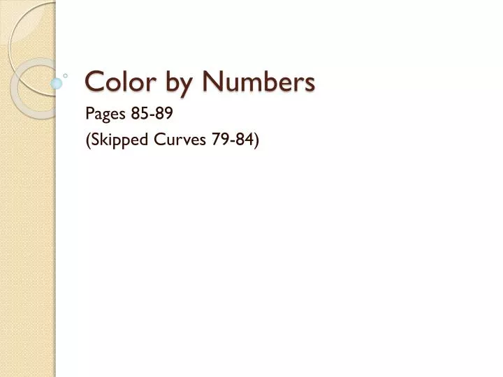 color by numbers