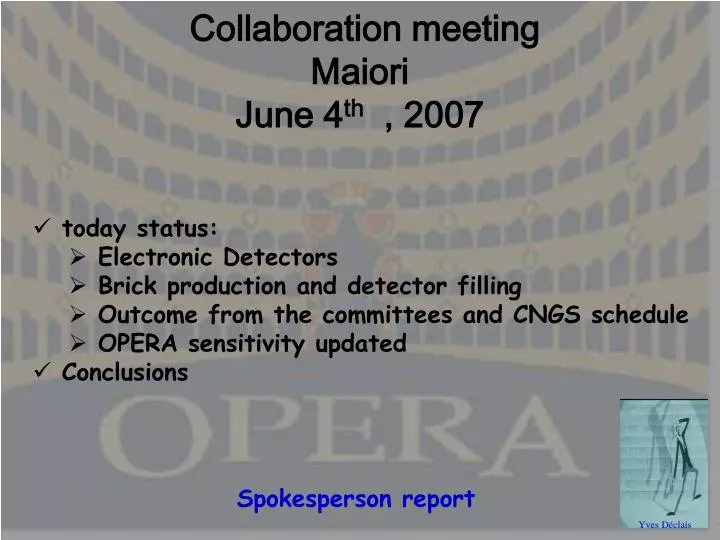 collaboration meeting maiori june 4 th 2007