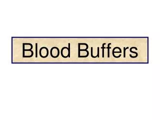 Blood Buffers