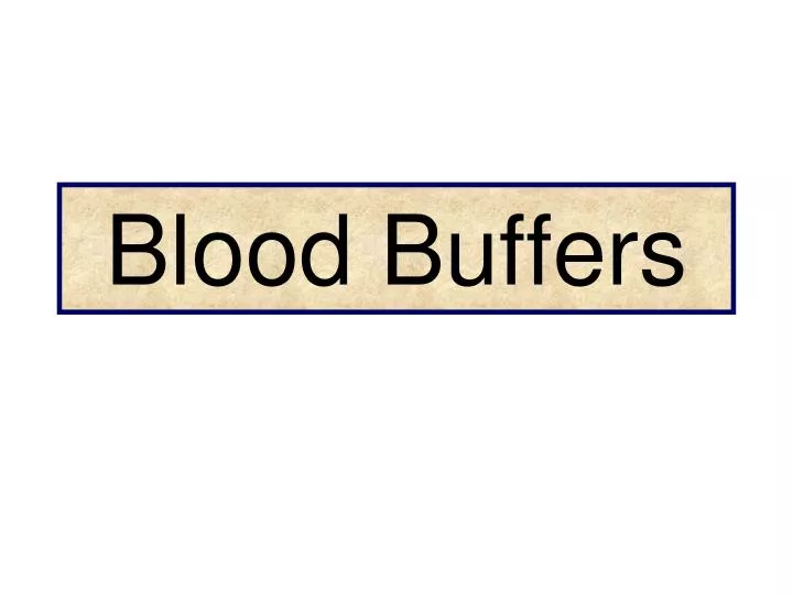 blood buffers