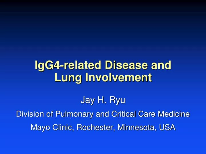 igg4 related disease and lung involvement