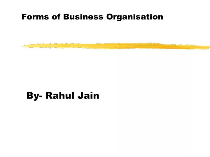 forms of business organisation