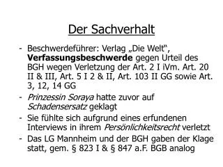 der sachverhalt
