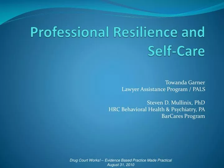 professional resilience and self care