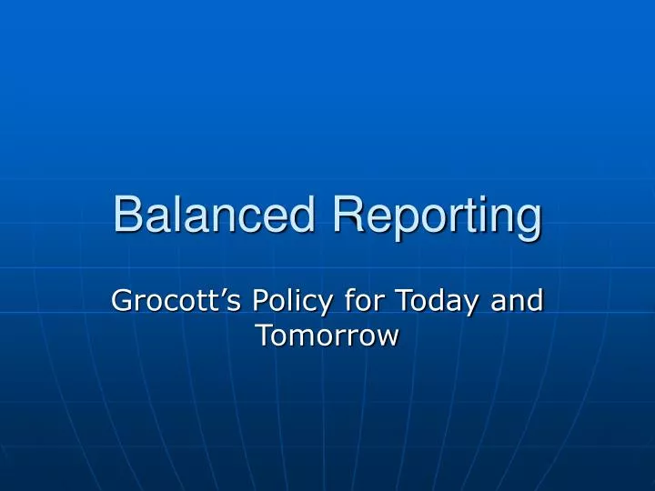 balanced reporting