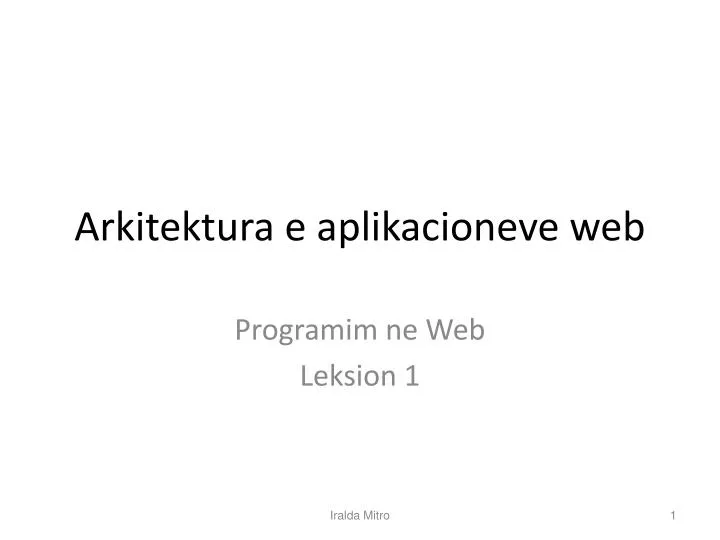 arkitektura e aplikacioneve web