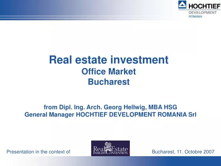 real estate investment office market bucharest