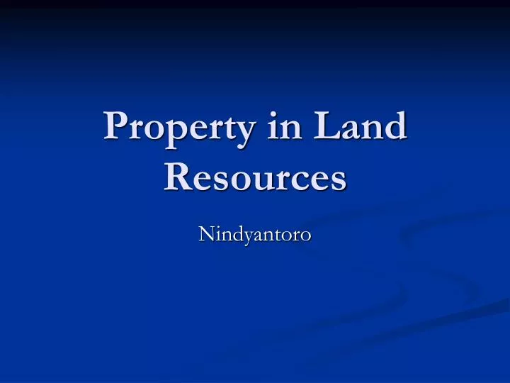 property in land resources