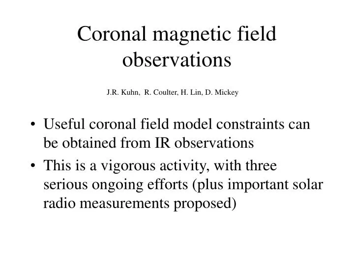 coronal magnetic field observations