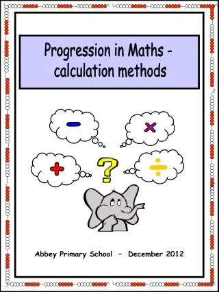 Progression in Maths - calculation methods