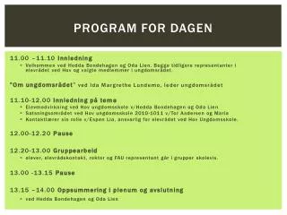 program for dagen