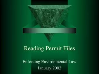 Reading Permit Files