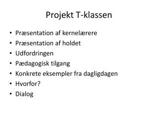 projekt t klassen