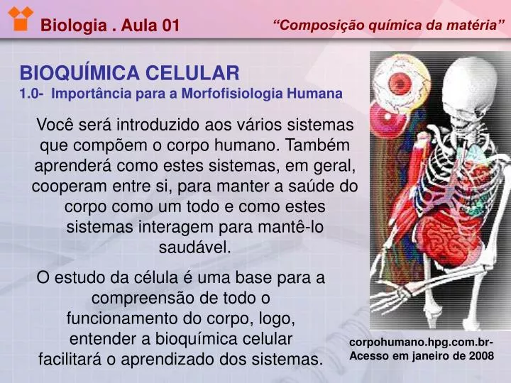 Noções de Bioquímica, Notas de aula Biologia