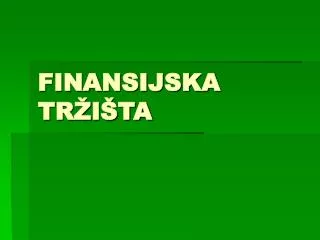 finansijska tr i ta