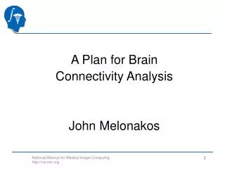 A Plan for Brain Connectivity Analysis John Melonakos