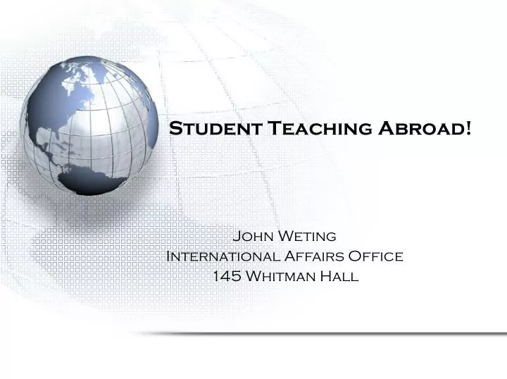 student teaching abroad