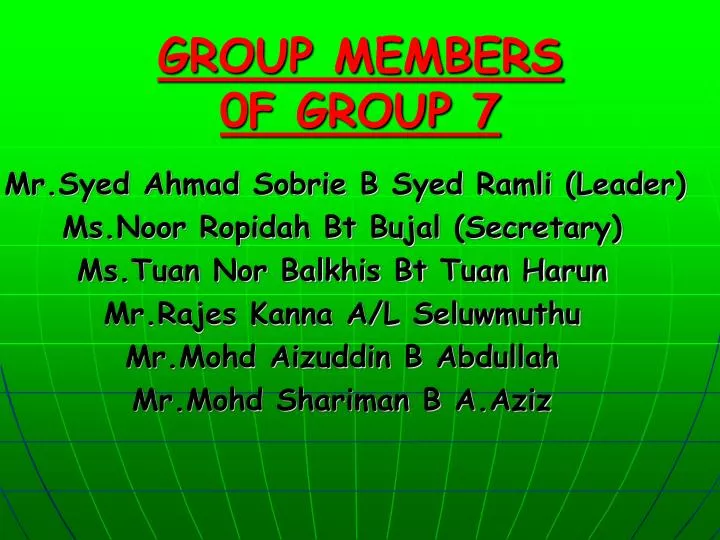 group members 0f group 7
