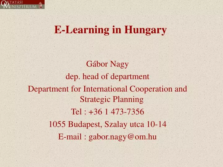 e learning in hungary