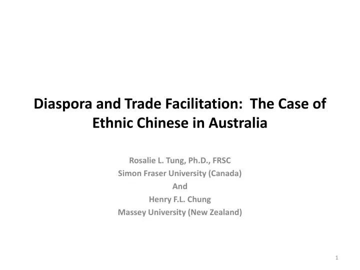 diaspora and trade facilitation the case of ethnic chinese in australia