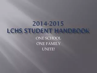 2014-2015 LCHS Student Handbook