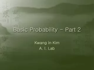 Basic Probability - Part 2