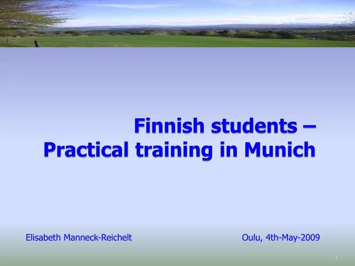 finnish students practical training in munich