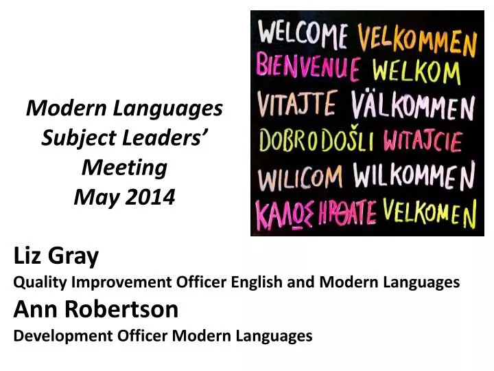 modern languages subject leaders meeting may 2014