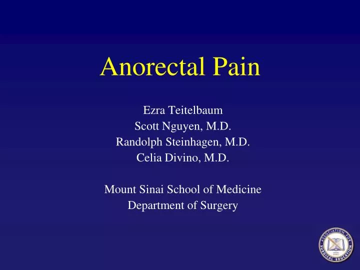 anorectal pain