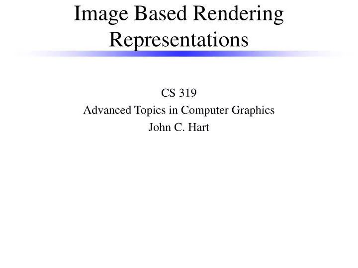 image based rendering representations