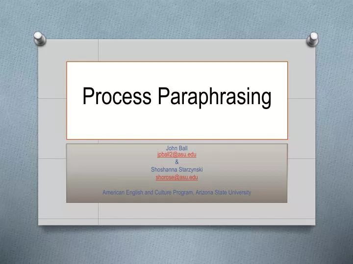 process paraphrasing