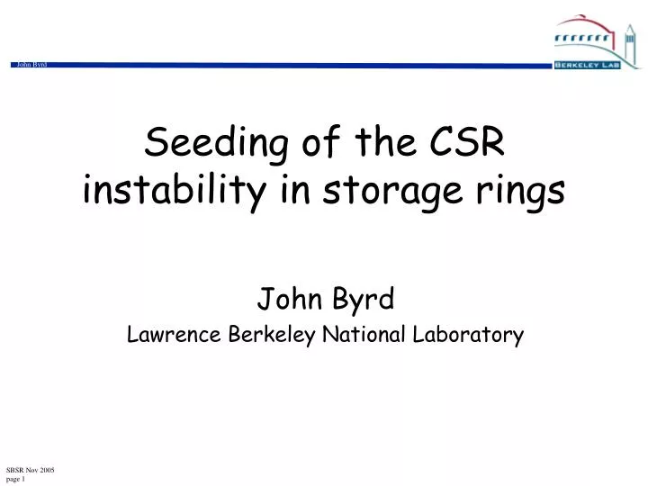 seeding of the csr instability in storage rings