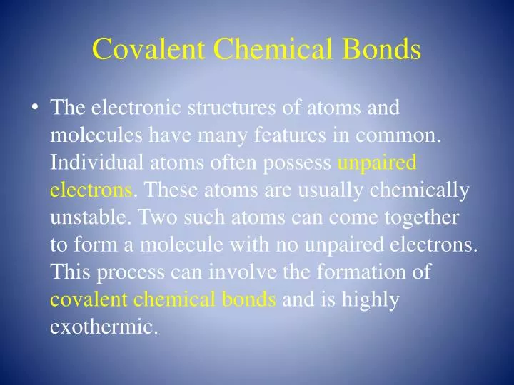 covalent chemical bonds