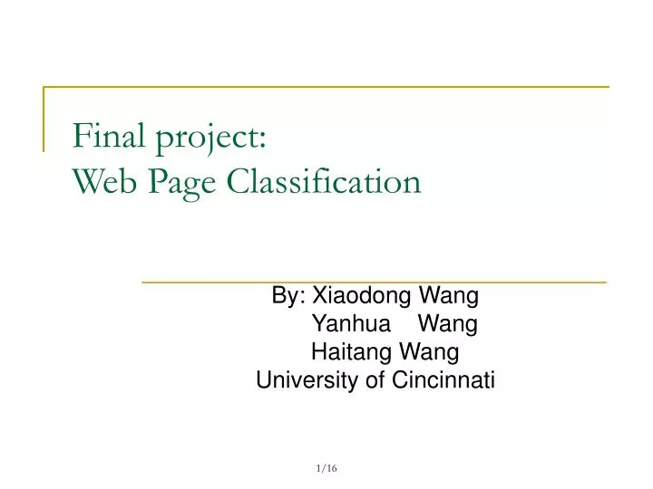 final project web page classification