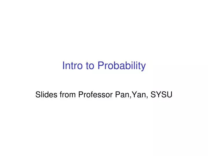 intro to probability