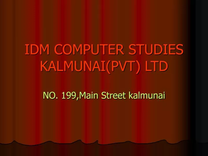 idm computer studies kalmunai pvt ltd