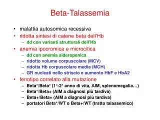 beta talassemia