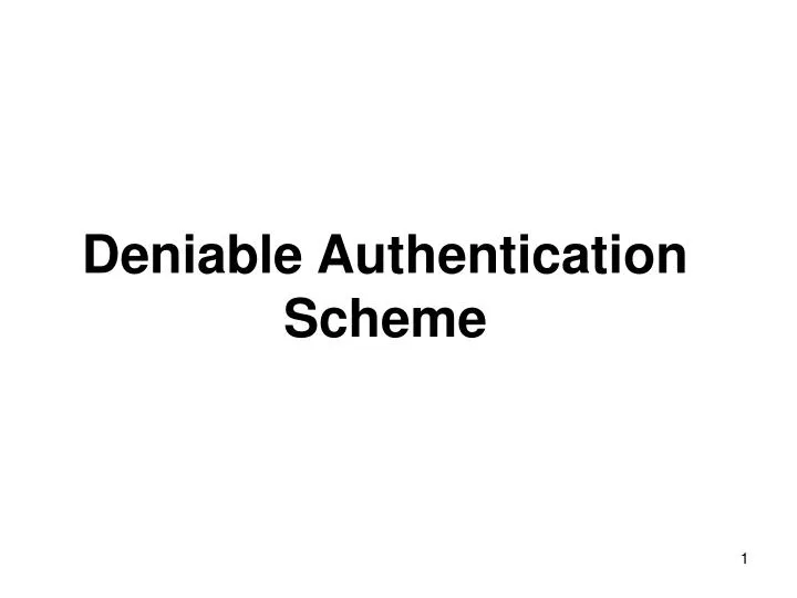 deniable authentication scheme