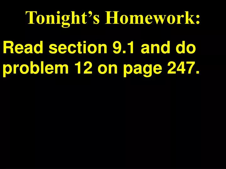 tonight s homework