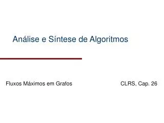 an lise e s ntese de algoritmos