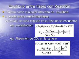equilibrio entre fases con reacci n