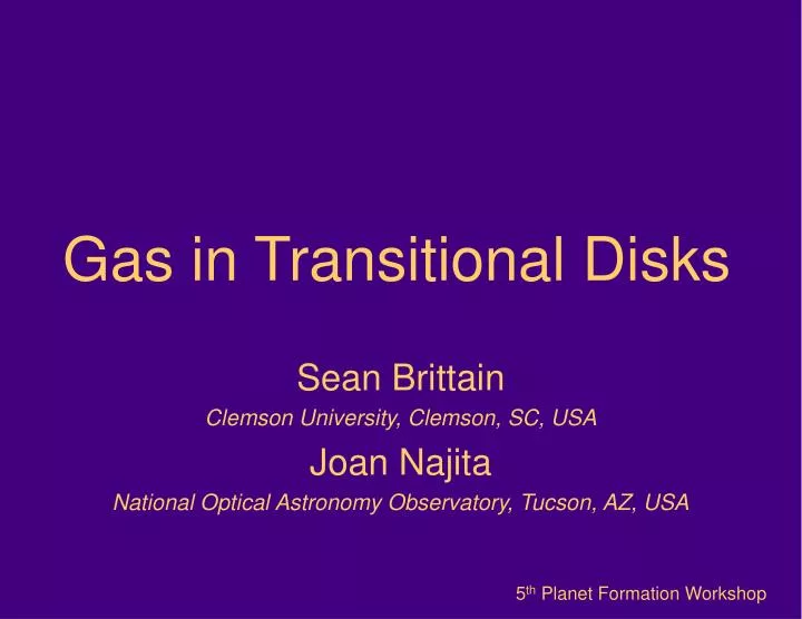 gas in transitional disks