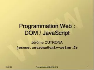 programmation web dom javascript