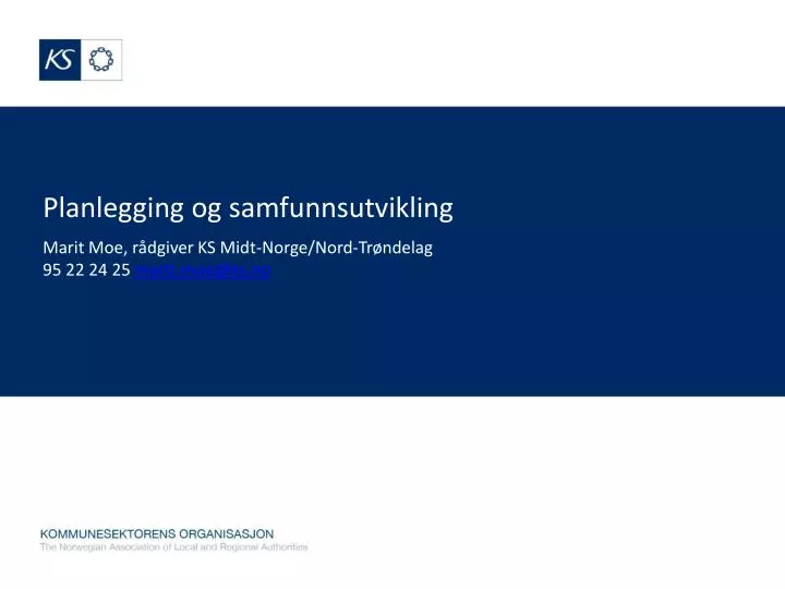 planlegging og samfunnsutvikling